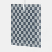 Black ice checkered board pattern ガラスオーナメント (正面左)