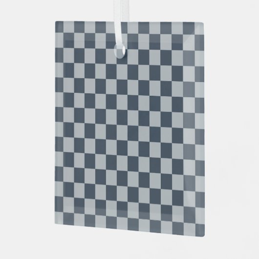 Black ice checkered board pattern ガラスオーナメント (正面左)