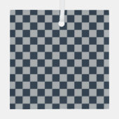 Black ice checkered board pattern ガラスオーナメント (裏面)