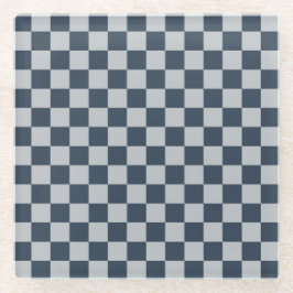Black ice checkered board pattern ガラスコースター