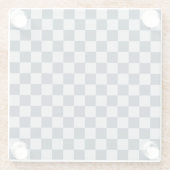 Black ice checkered board pattern ガラスコースター (裏面)