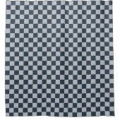 Black ice checkered board pattern シャワーカーテン (正面)