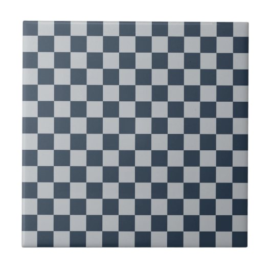 Black ice checkered board pattern タイル (正面)