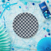 Black ice checkered board pattern ペーパープレート (パーティー)