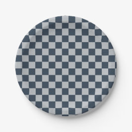 Black ice checkered board pattern ペーパープレート
