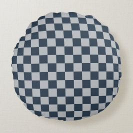 Black ice checkered board pattern ラウンドクッション