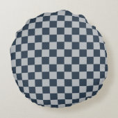 Black ice checkered board pattern ラウンドクッション (裏面)
