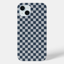 Black ice checkered board pattern iPhone 15 miniケース