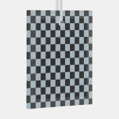 Black ice checkered pattern ガラスオーナメント (正面右)