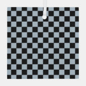 Black ice checkered pattern ガラスオーナメント (裏面)