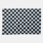 Black ice checkered pattern キッチンタオル (横)