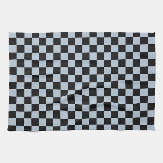 Black ice checkered pattern キッチンタオル (横)