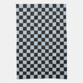 Black ice checkered pattern キッチンタオル (縦)