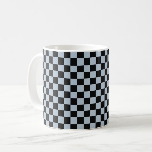 Black ice checkered pattern コーヒーマグカップ (正面左)