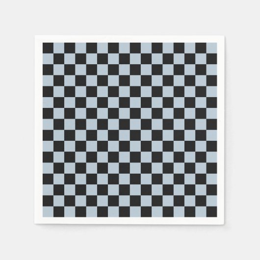 Black ice checkered pattern スタンダードカクテルナプキン (正面)