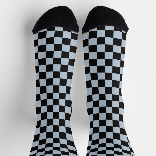 Black ice checkered pattern ソックス (上部)