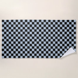 Black ice checkered pattern ビーチタオル