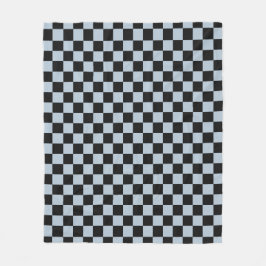 Black ice checkered pattern フリースブランケット