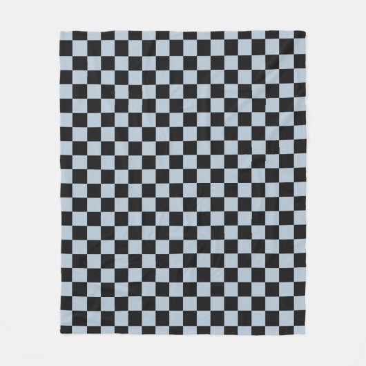 Black ice checkered pattern フリースブランケット (正面)