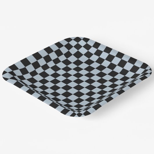 Black ice checkered pattern ペーパープレート (傾斜あり)
