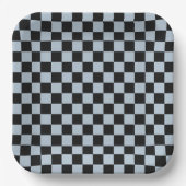 Black ice checkered pattern ペーパープレート (正面)