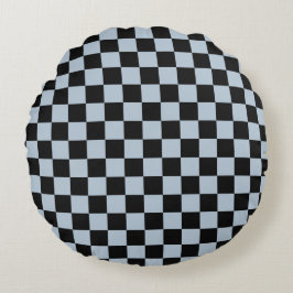 Black ice checkered pattern ラウンドクッション