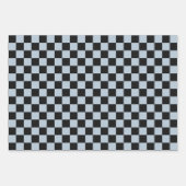 Black ice checkered pattern ラッピングペーパーシート (正面)