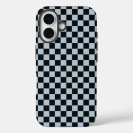Black ice checkered pattern iPhone 16ケース