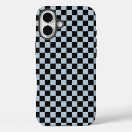 Black ice checkered pattern iPhone 16 plusケース