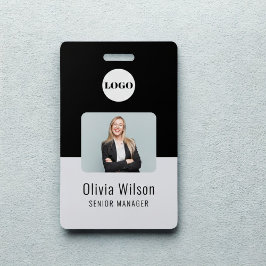 Black ID Card | ビジネス ロゴ 従業員 写真 バッジ