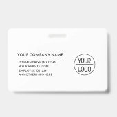 Black ID Card | Modern Minimalist Company Employee バッジ (Back)