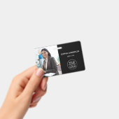Black ID Card | Modern Minimalist Company Employee バッジ (Handheld)