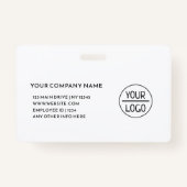 Black ID Card | Modern Minimalist Company Employee バッジ (裏面)