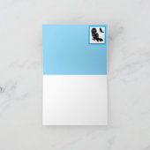 Black Illustrated Owls Thank You Card – Blue サンキューカード (内部)