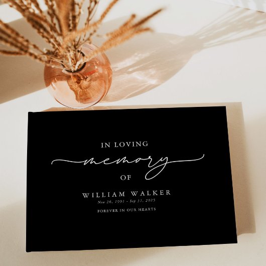 Black In Loving Memory Memorial Funeral ゲストブック