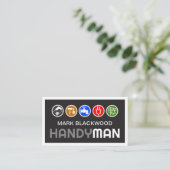 Black In White Frame Colorful Handyman Tools 名刺 (スタンド正面)