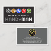Black In White Frame Colorful Handyman Tools 名刺 (正面/裏面)