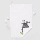 Black Initial Name Monogram ゴルフタオル (インサイチュ)