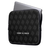 Black Initial pattern Laptop Case for Anyone ラップトップスリーブ (正面左)