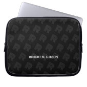 Black Initial pattern Laptop Case for Anyone ラップトップスリーブ (正面)