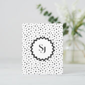 Black ink Improvisation polka dots Monogram. (スタンド正面)