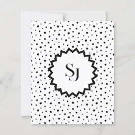 Black ink Improvisation polka dots Monogram.