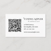 Black ink Polka dot Monogram Minimalist Modern. 名刺 (裏面)