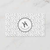 Black ink Polka dot Monogram Minimalist Modern. 名刺 (正面)