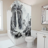 Black Ink Waterfall シャワーカーテン (インサイチュ)