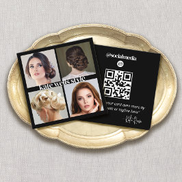 Black Instagram Photo Social Media Networking スクエア名刺