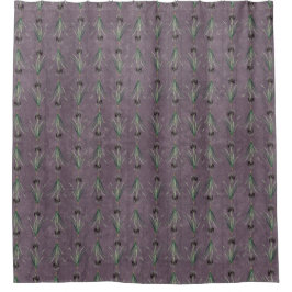 Black Iris on an antique tapestry シャワーカーテン