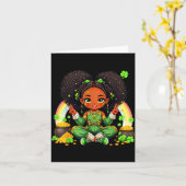 Black Irish Afro Black Girl African American St Pa カード (黄色い花)