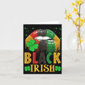 Black Irish Dripng Lips African American St Patric カード (黄色い花)