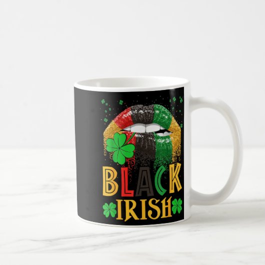 Black Irish Dripng Lips African American St Patric コーヒーマグカップ (右)